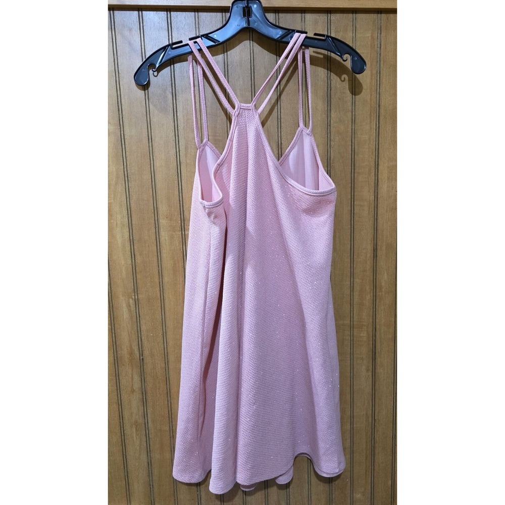 HUG‎ Pink Sparkle Mini Dress Sleeveless Casual Party Dress Stretch Size M - Picture 2 of 4